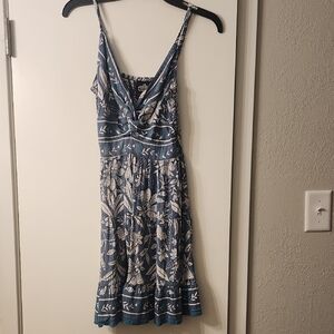 Blue and White Floral Mini Dress